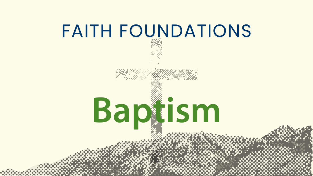 Faith Foundations banner: Cross image on a hill with 