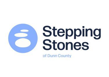 A logo for stepping stones of dunn county