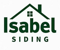 Green logo for "Isabel Siding" featuring a house outline above the name.