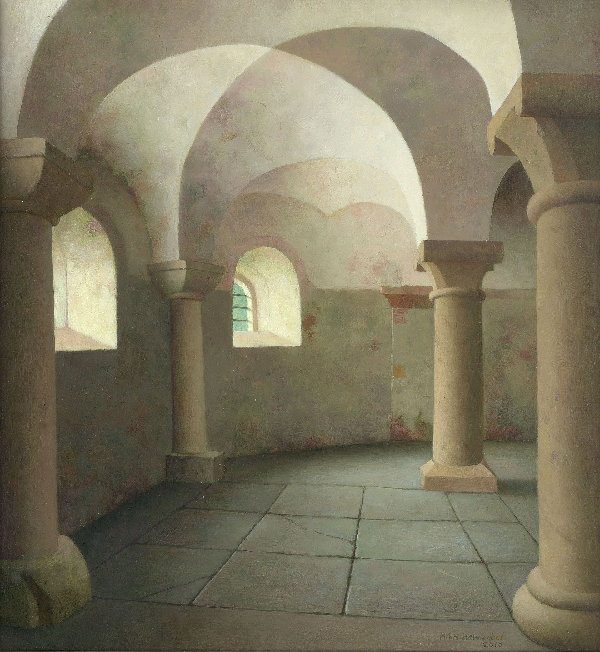 Henk Helmantel schilderij, Crypte  Cyriakuskerk te Gernrode , 2010