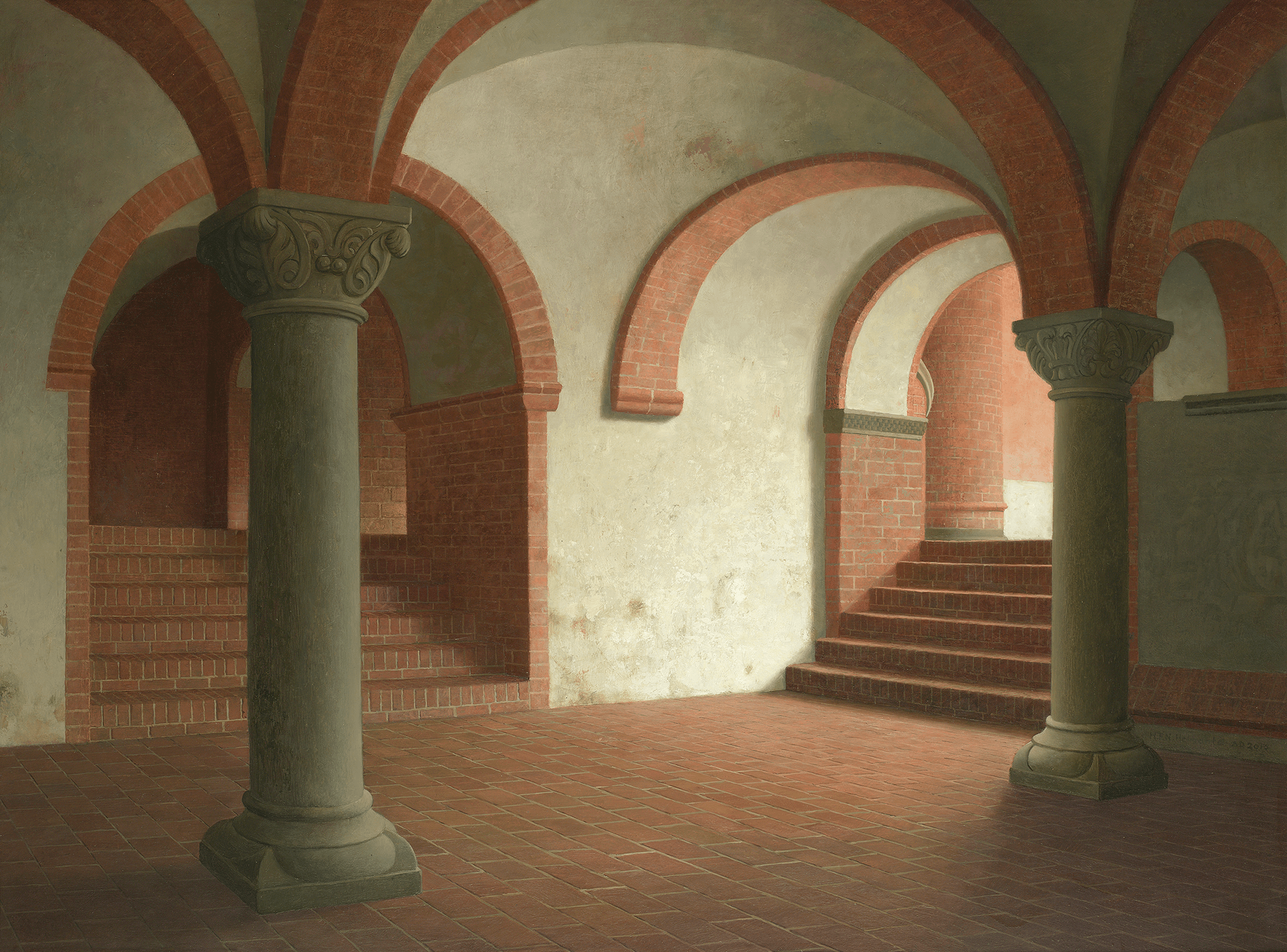 Henk Helmantel schilderij, Crypte Jerichow (D), 2010