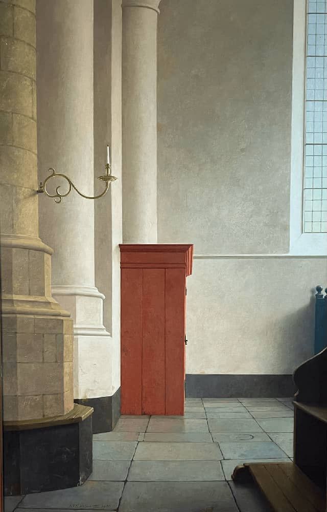 Henk Helmantel schilderij 1988 De grote kerk in Edam