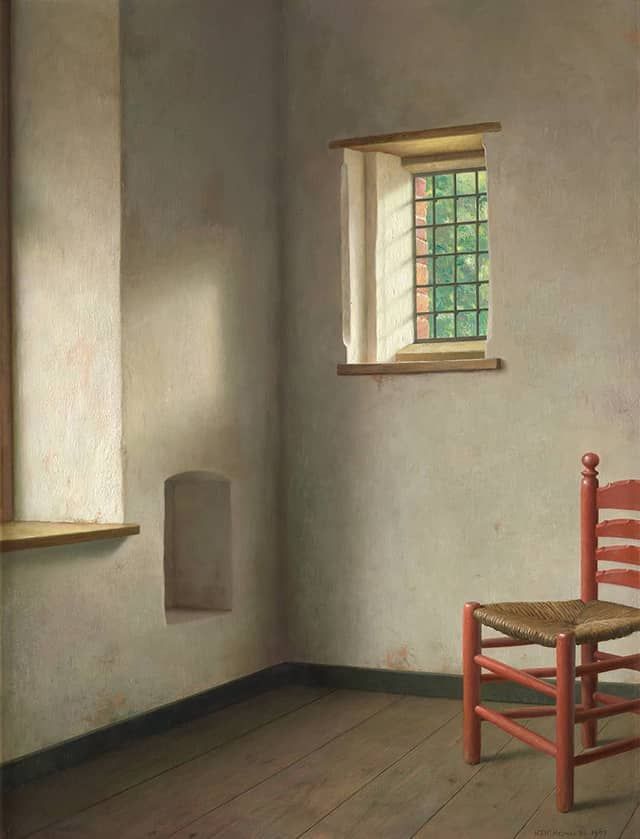 Henk Helmantel schilderij 1987 Interieur Pastorie