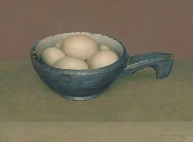 Henk Helmantel schilderij 2008/2007 Kom met eieren