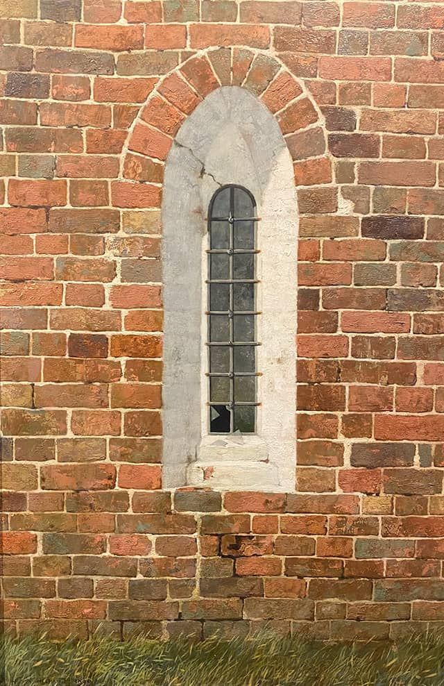 Henk Helmantel schilderij 1979 Raam van de Kerk van Fransum