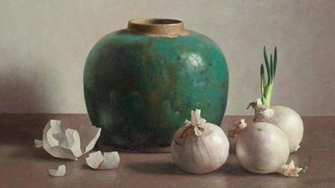 Henk Helmantel schilderij 2009 Stilleven met gemberpot