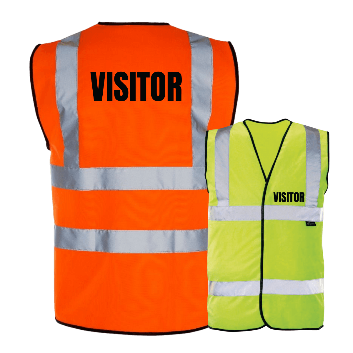 Hi vis vest with 'VISITOR' printed on front and back