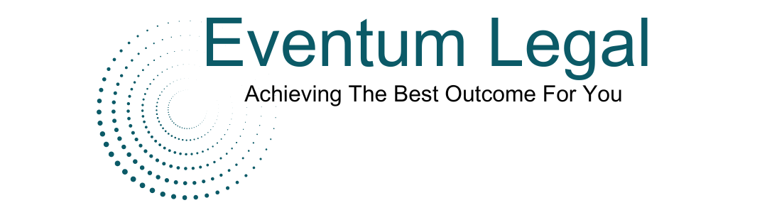 A logo for eventum legal is shown on a white background