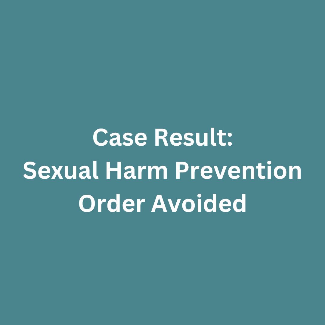 Green back ground with words written on about Sexual Harm Prevention Order Case Success. 