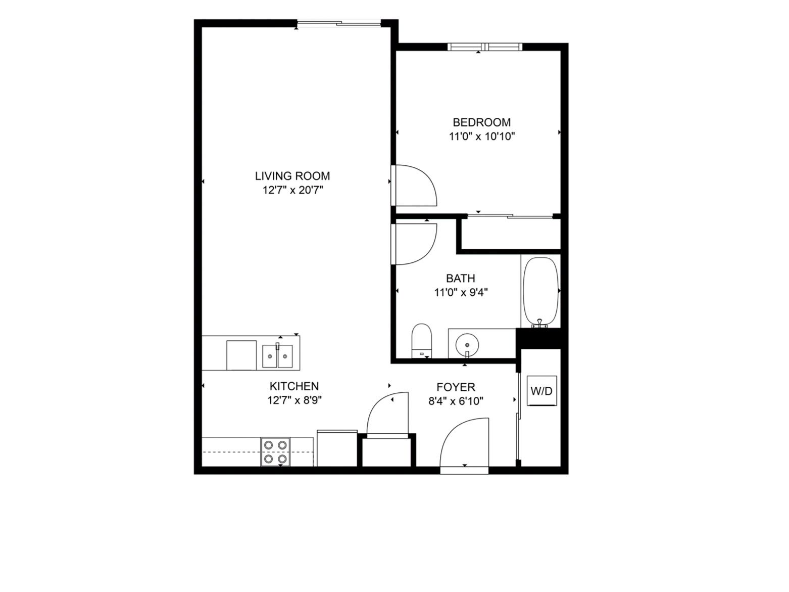 1 Bedroom | 1 Bath floor plan 3