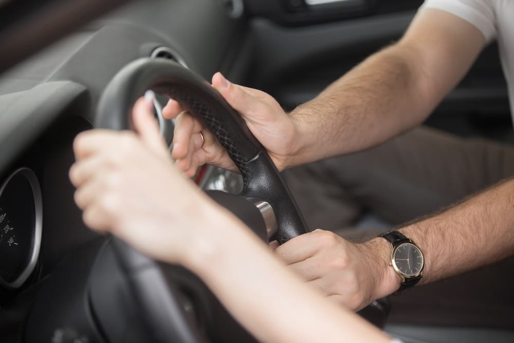 Student Learning How to Hold Wheel — NT Driving Academy in Woolner, NT

