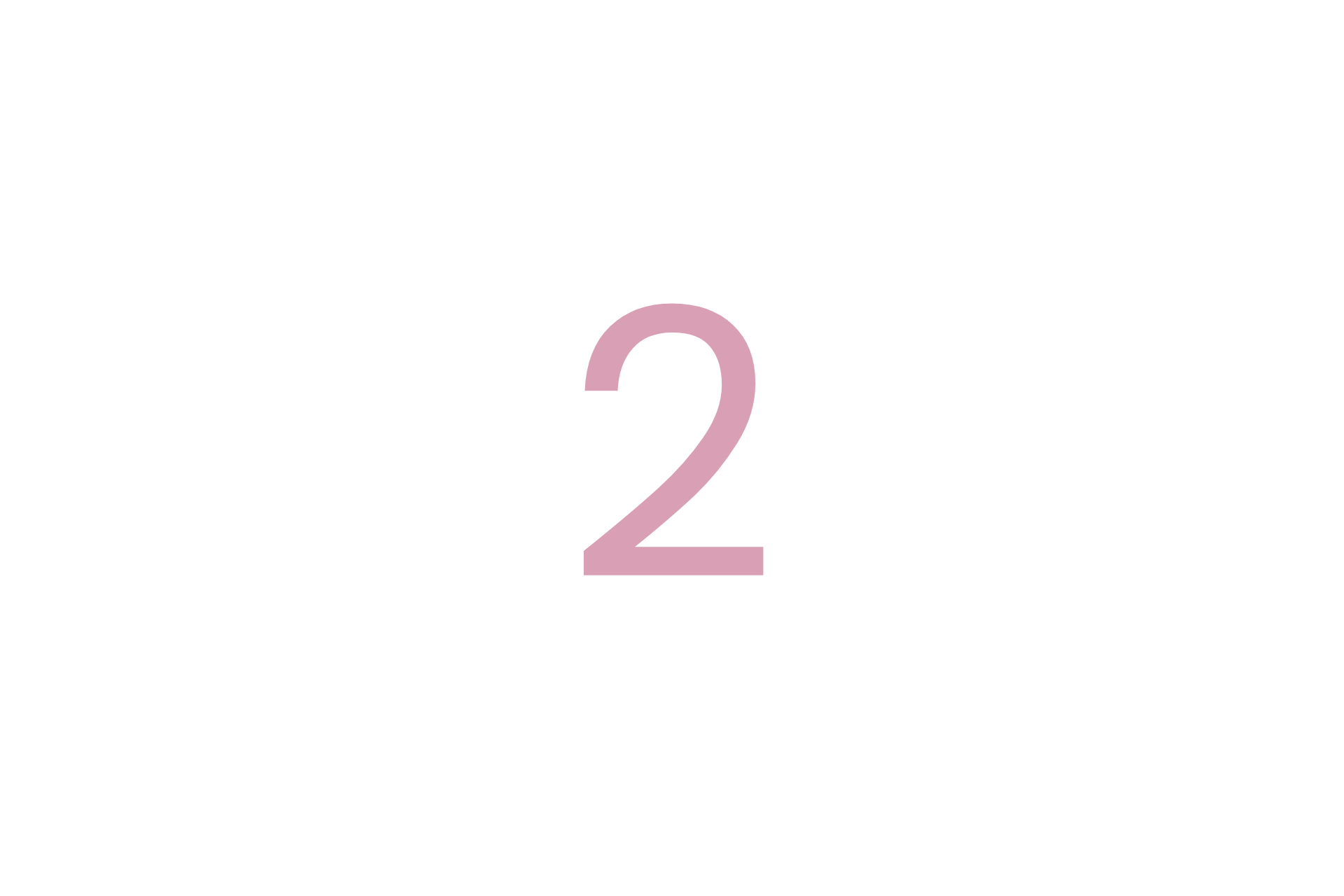 A pink number two on a white background.