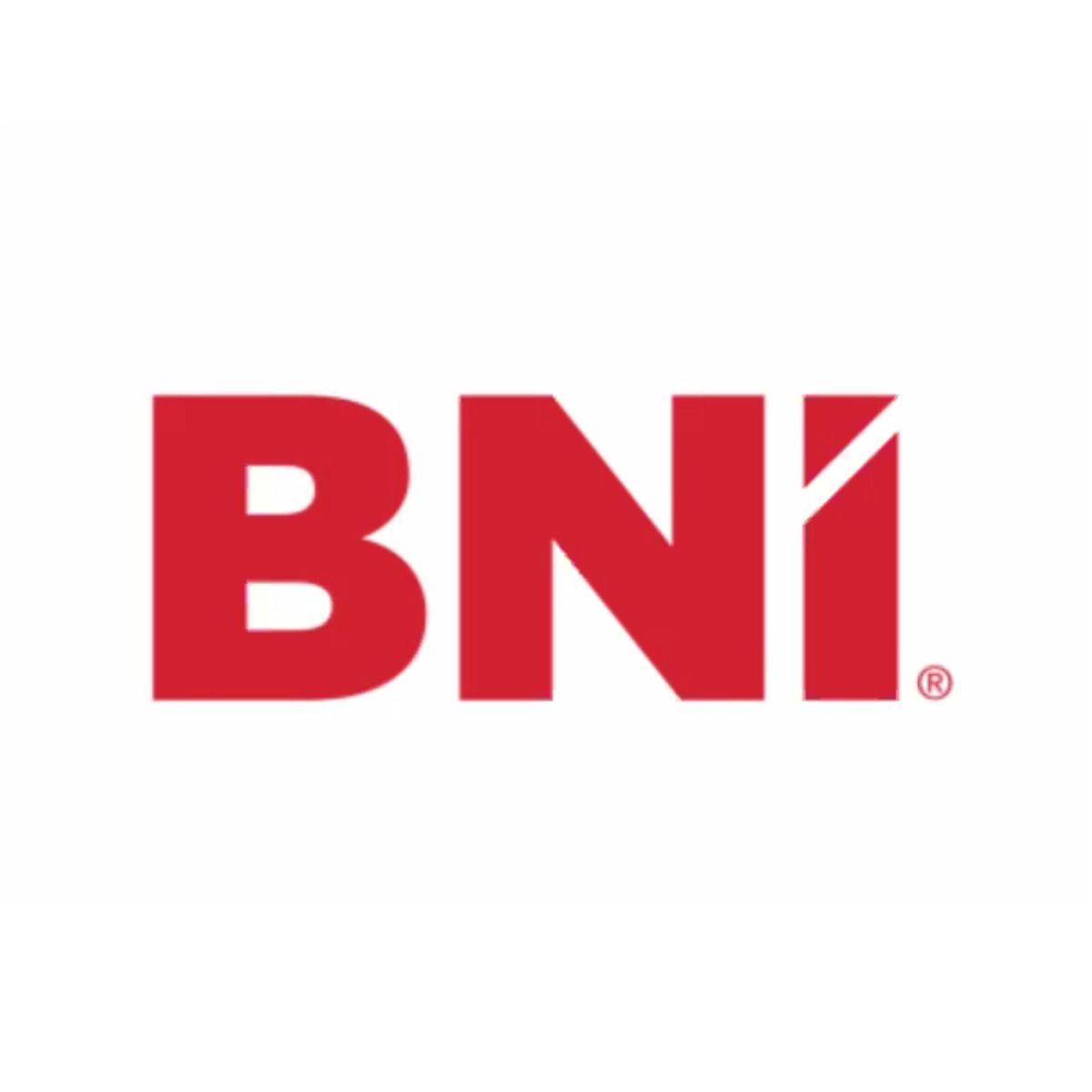 Il logo BNI è in rosso. Le lettere BNI sono in grassetto, in un font sans-serif. La 