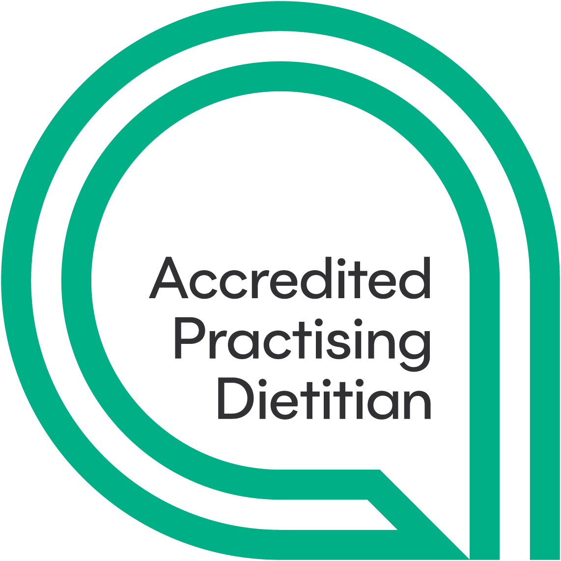 a logo for an accredited practicing dietitian .