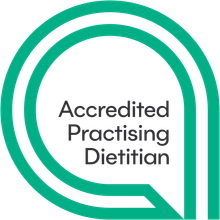 a logo for an accredited practicing dietitian .