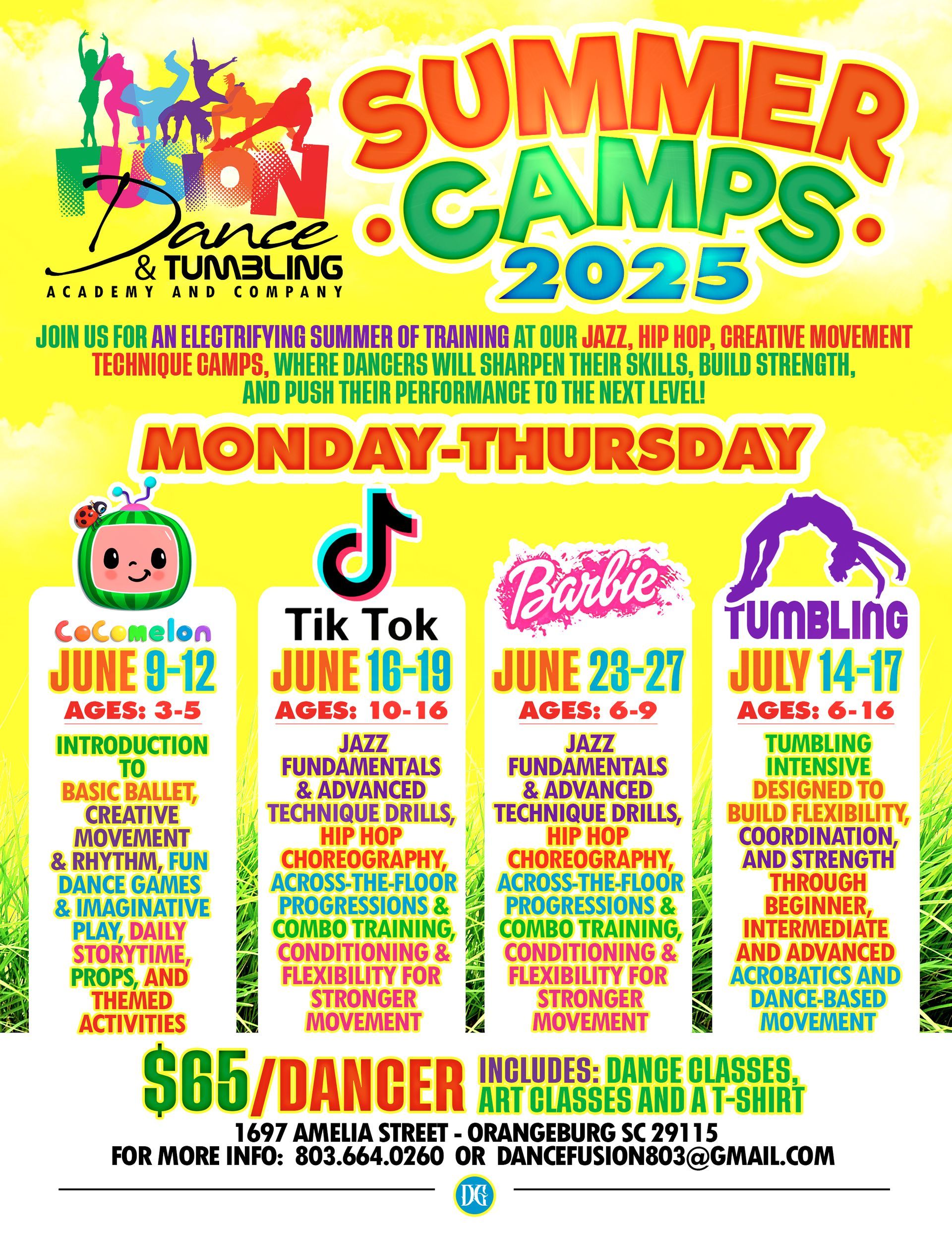 A poster for a fall registration for a dance company.