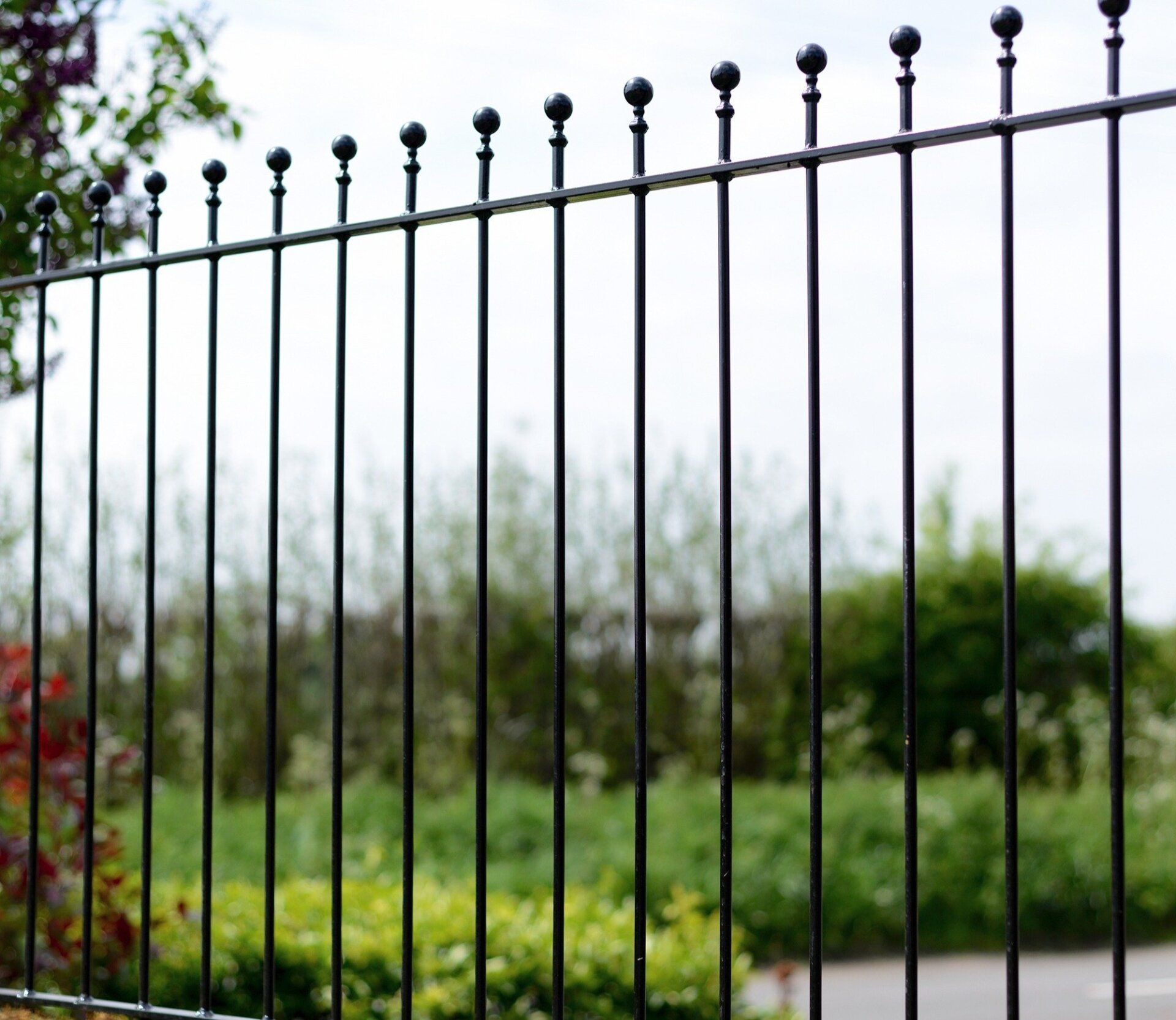 Round Top Metal Railings around a park in Cardiff