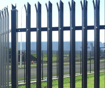 high palisade fence for security around a Cardiff business
