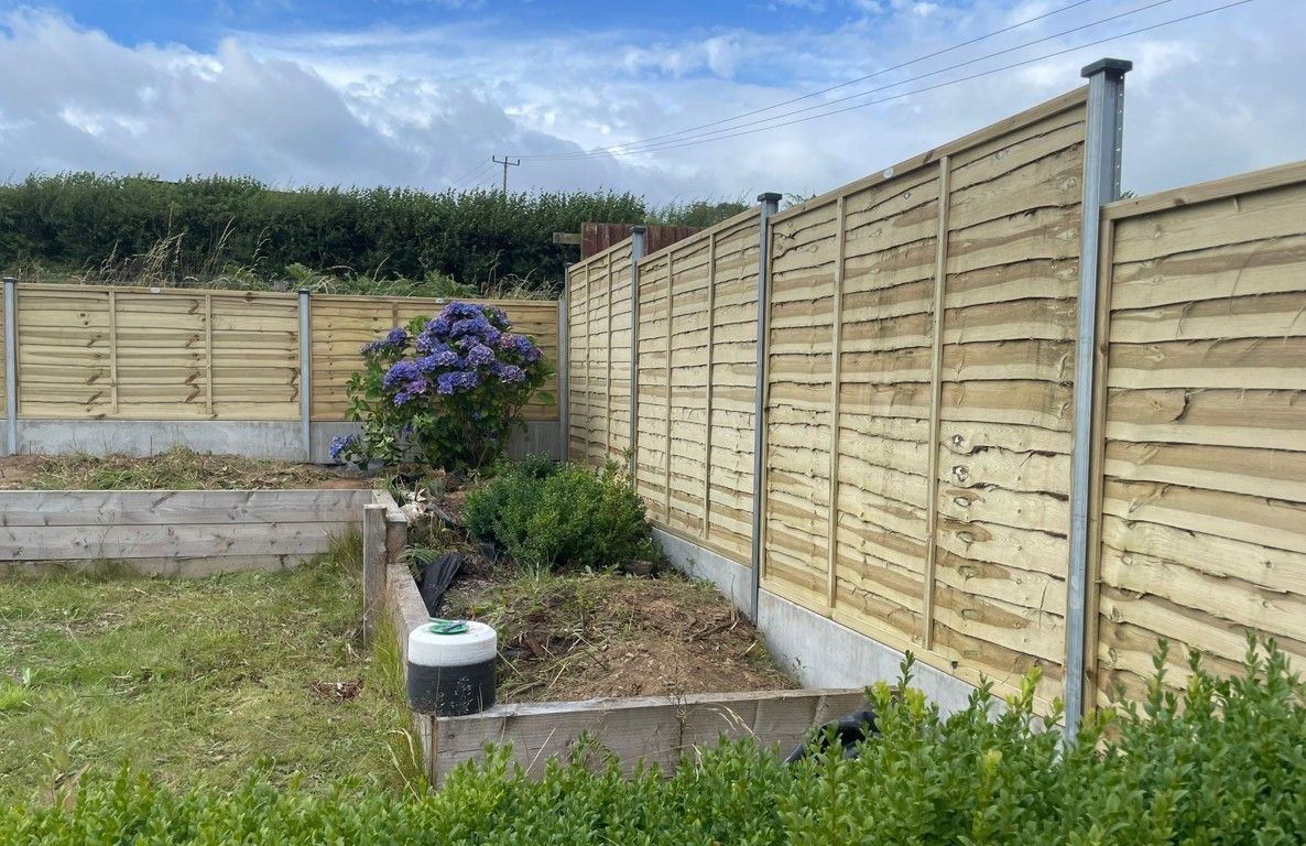 J&Z Fencing lap fence panel installation in Caerphilly