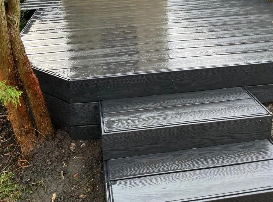 J&Z Fencing  composite decking with steps in Cathays