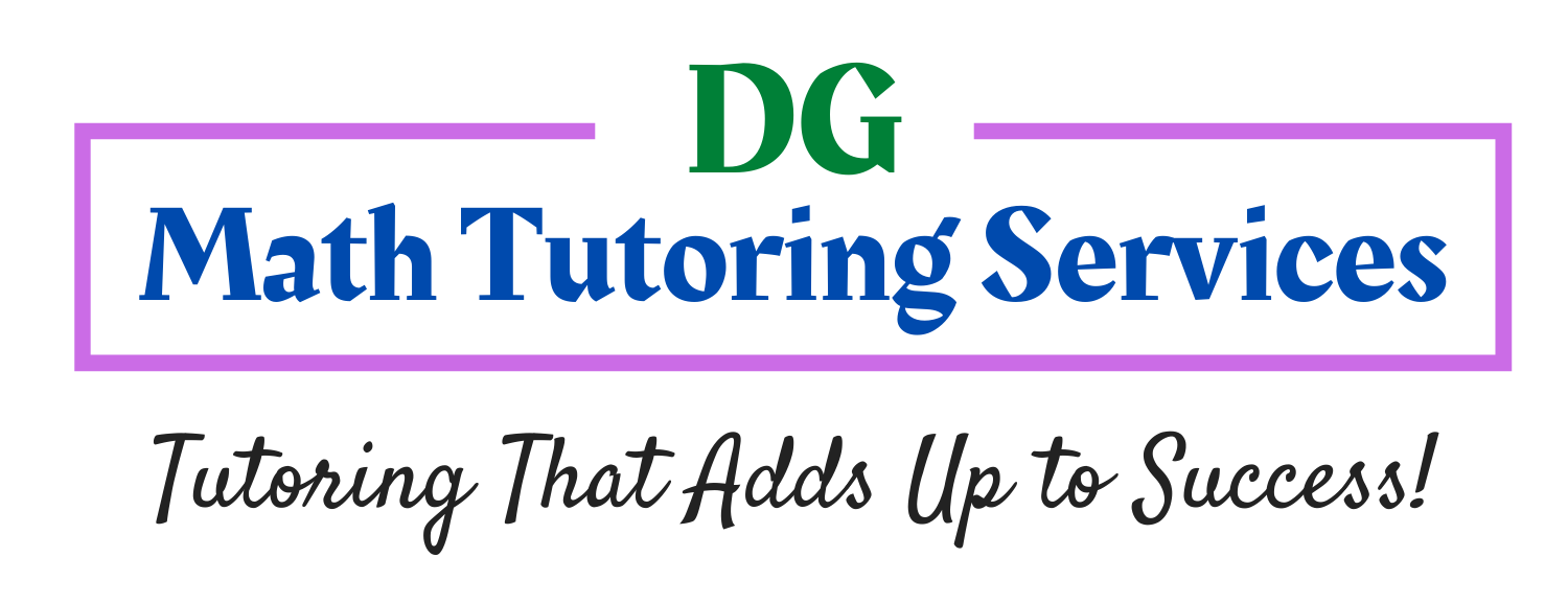 A logo for dg math tutoring services that says tutoring that adds up to success.