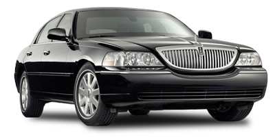 a black lincoln limousine on a white background
