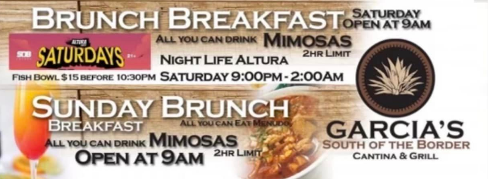 Brunch Saturday and Sunday at Garcia's South of the Border
