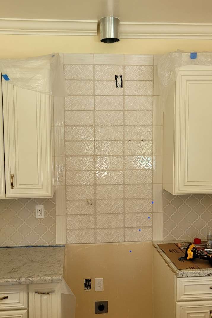 chimney area with tiles