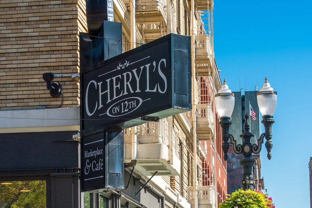 Washington Place External view of business sign on corner