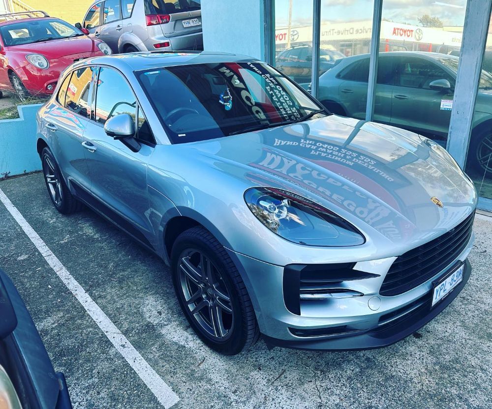 A Silver Porsche Macan is Parked in a Parking Lot — Platinum Hand Car Wash & Detailing in Belconnen, ACT