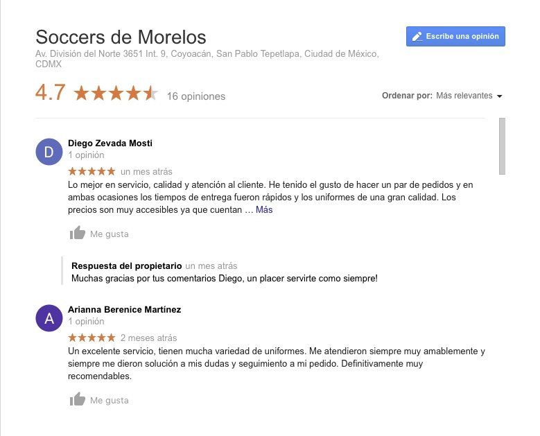 Opiniones de Soccers de Morelos
