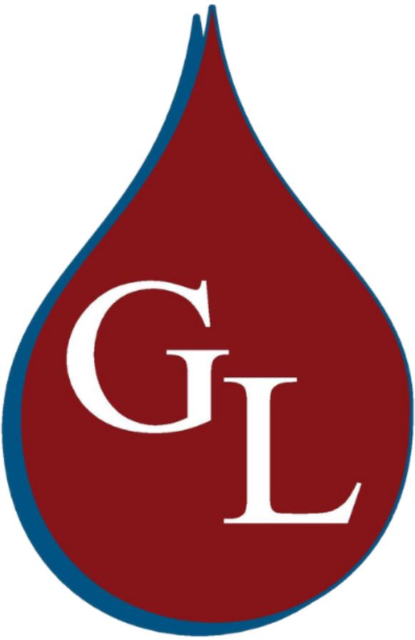 The Gluco Lodge personal care home icon- a blood droplet with 