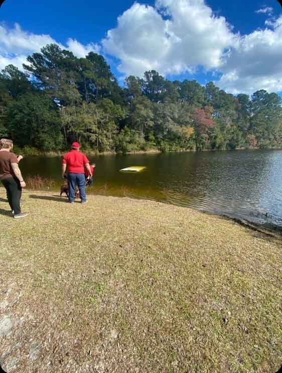 A Car On The Water About To Be Towed — Rincon, GA — Rahn’s Services