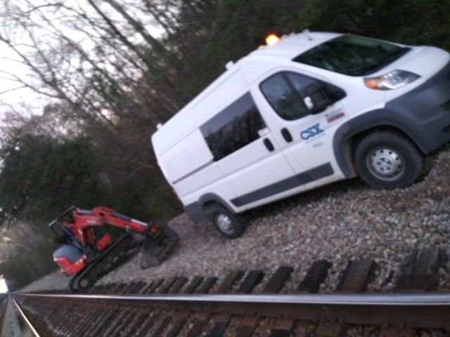 White Van And Mini Excavator — Rincon, GA — Rahn’s Services