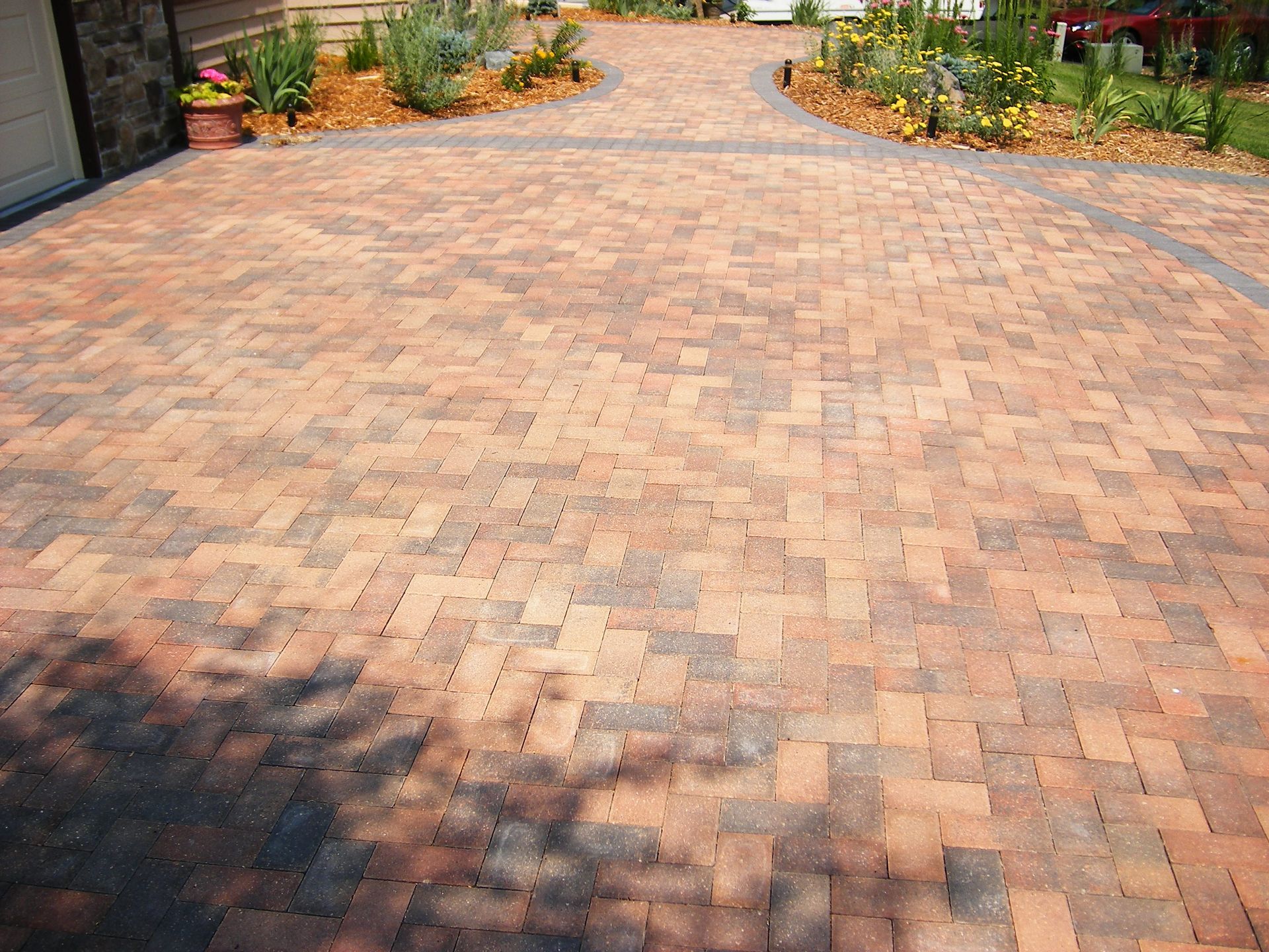 brick paver driveway install