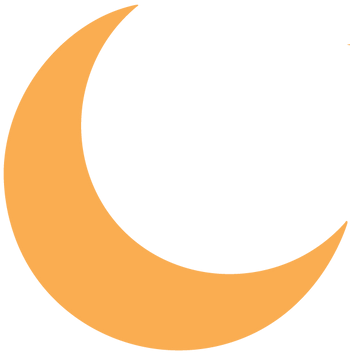 Pale blue crescent moon.