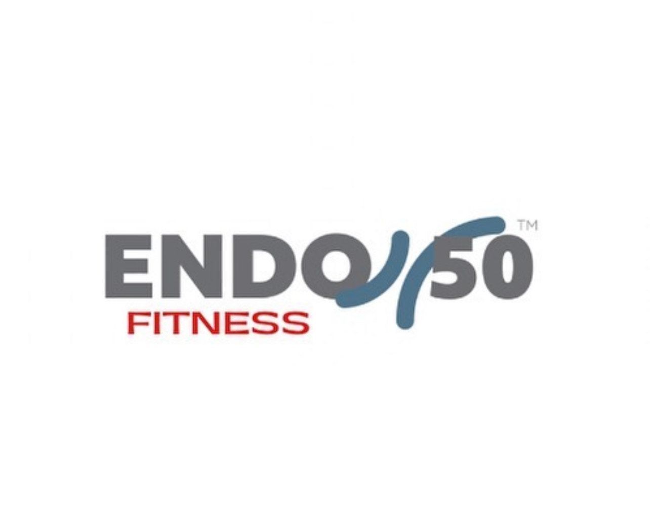 The logo for endo 50 fitness is on a white background.