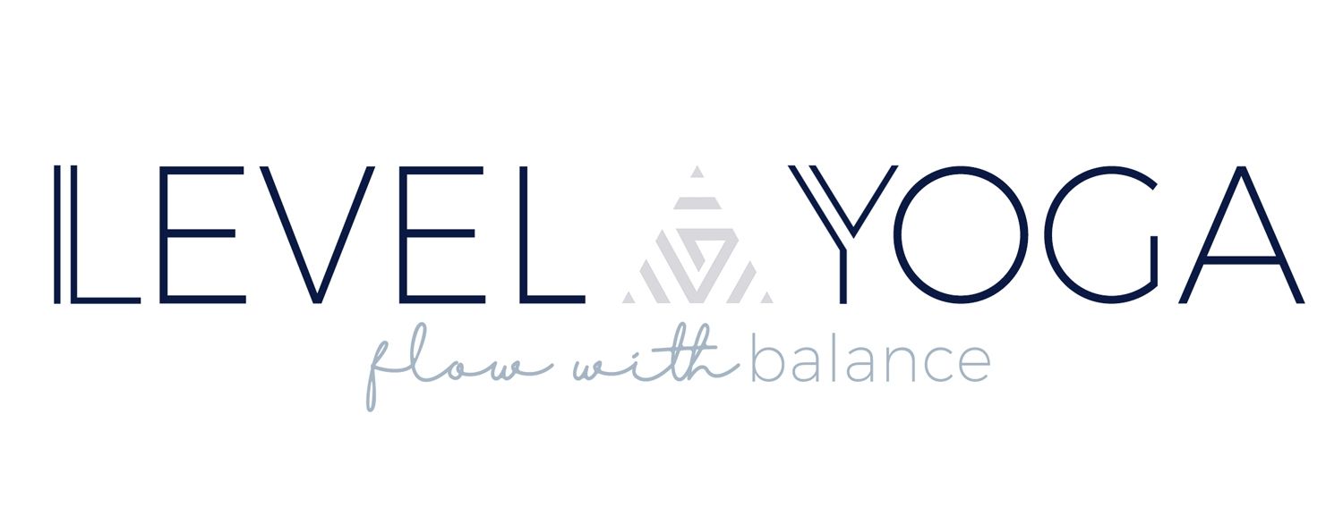 A logo for a yoga studio called level & yoga.