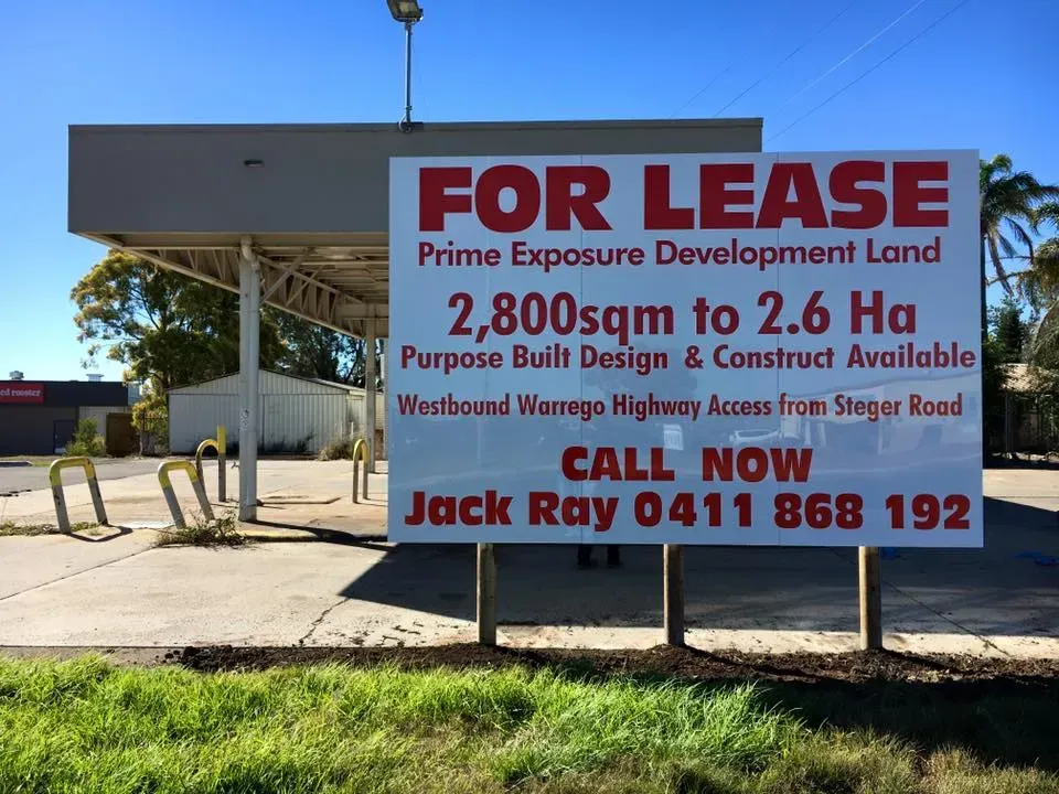 A for lease sign in front of a building