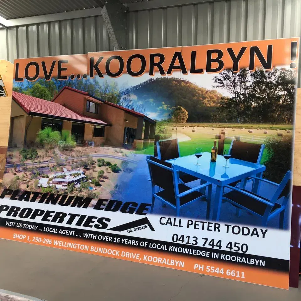 An advertisement for kooralbyn platinum edge properties