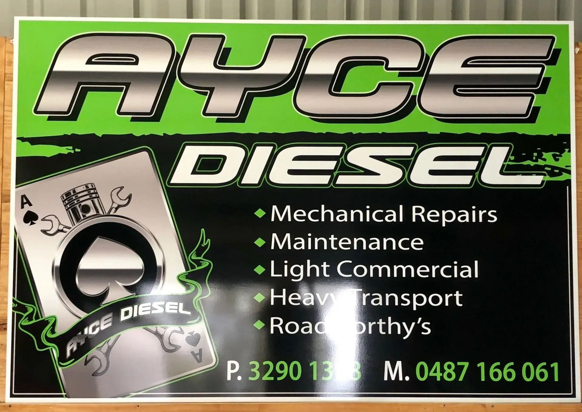 Ayce diesel mechanical repairs maintenance light commercial heavy transport road worthy 's