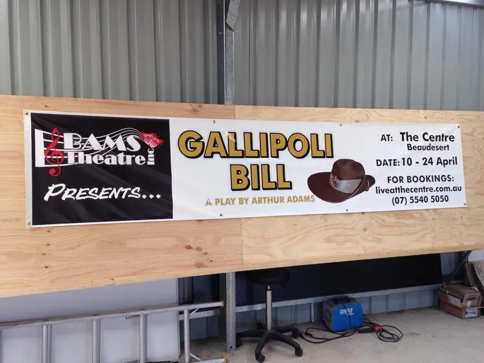 A large sign that says gallipoli bill on it