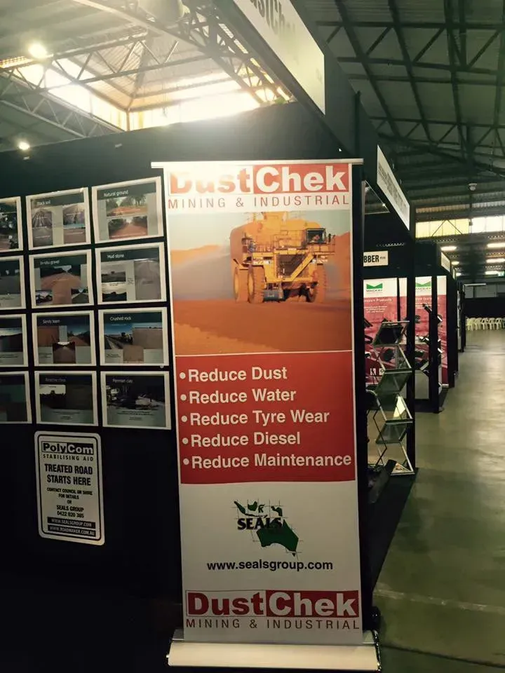 A sign for dustchek mining and industrial products
