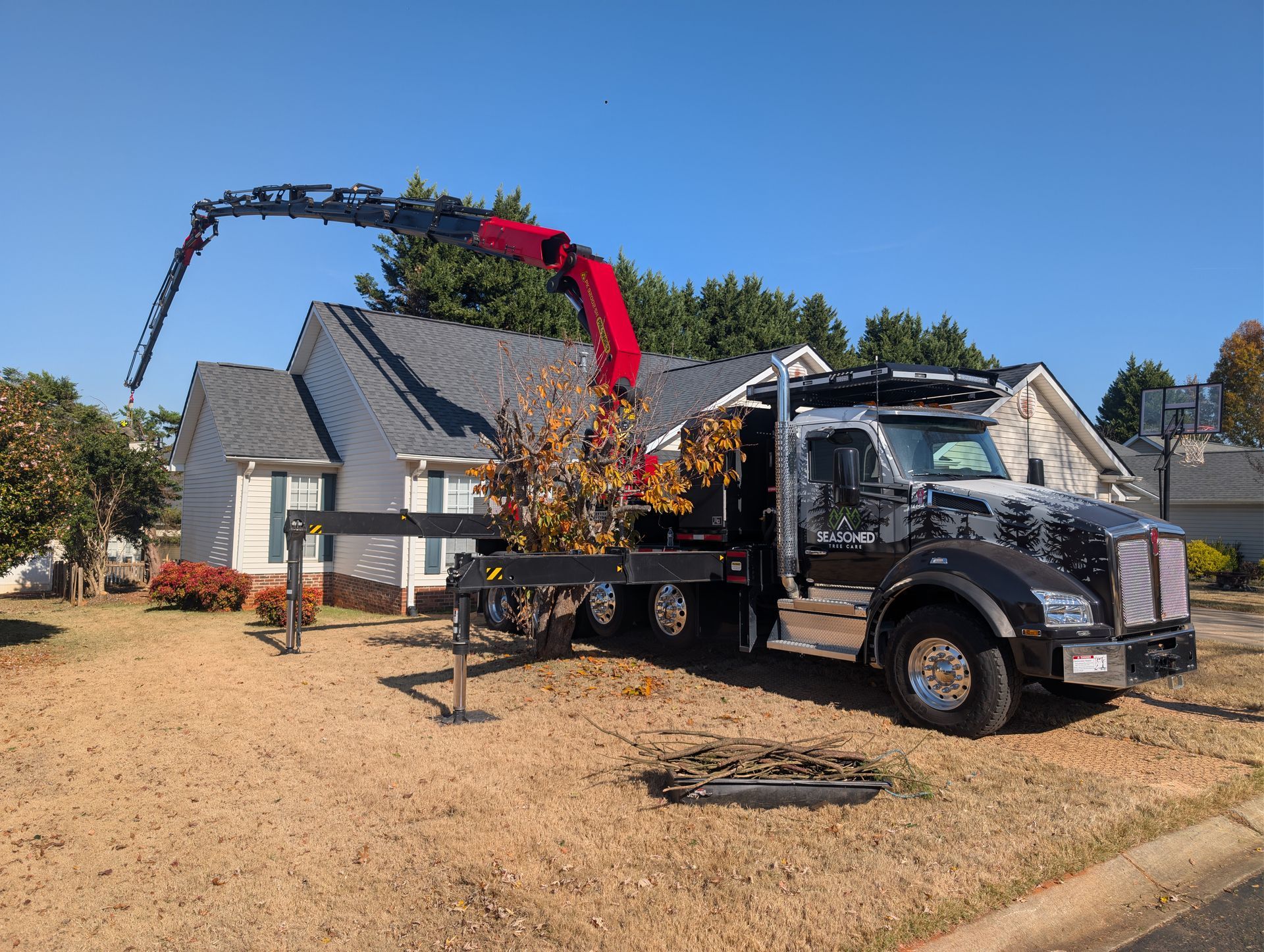 Palfinger Crane assisting in a tree removal