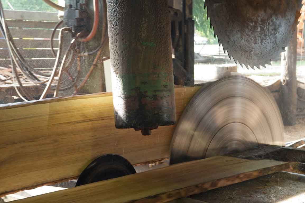 A Circular Saw Is Cutting A Piece Of Wood – Beaudesert, QLD - Enrights Sawmill
