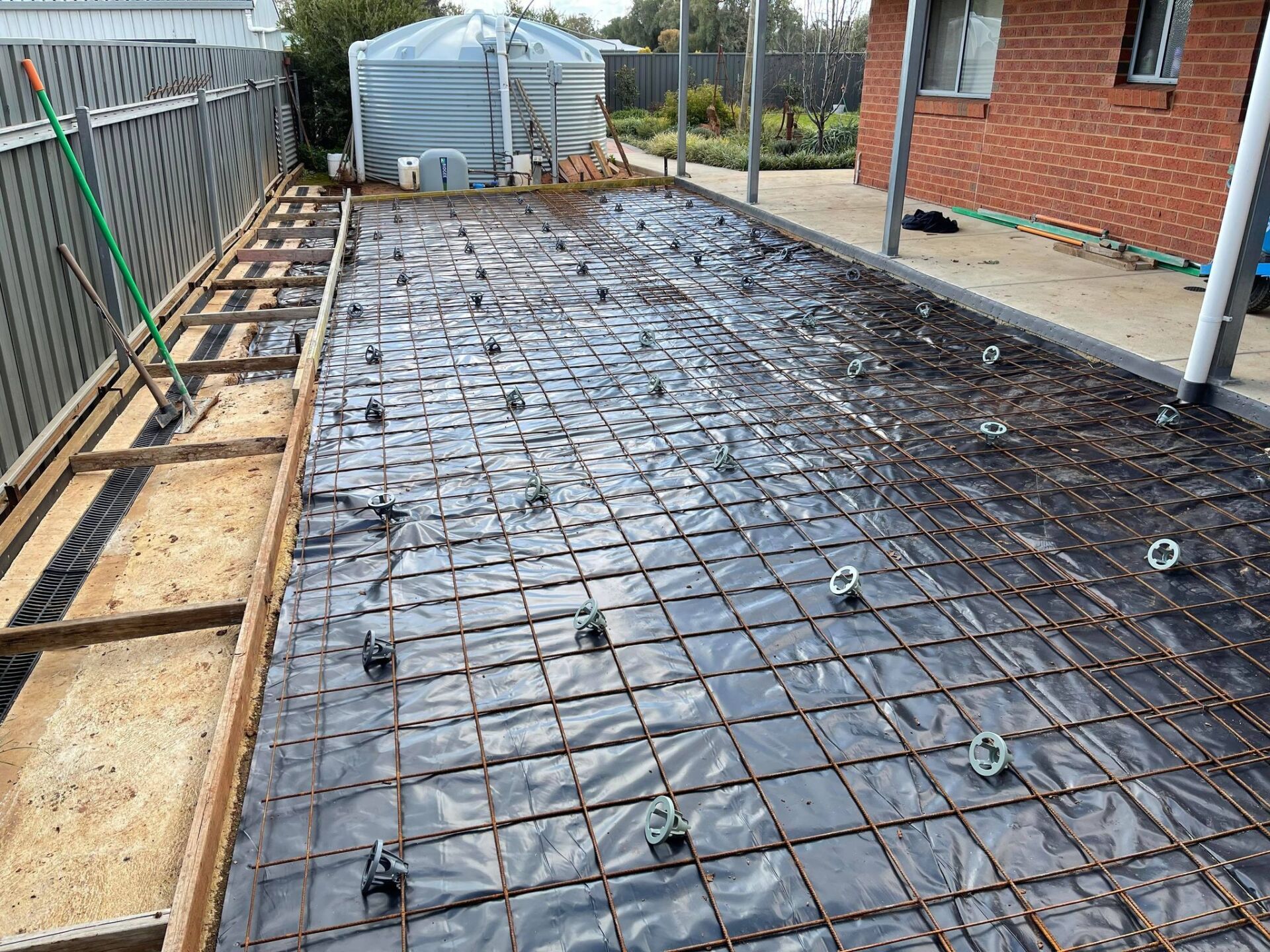 Concrete Driveway foundations to reinforce it before concrete is poured.