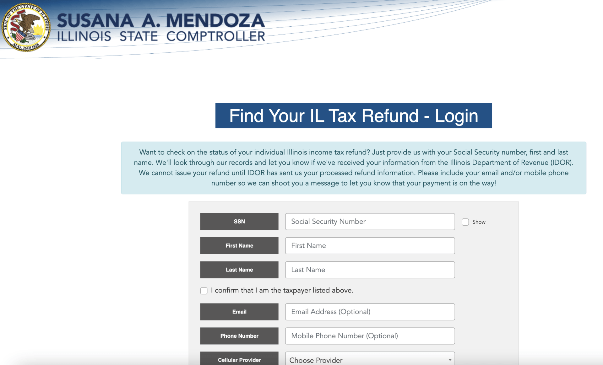 Want to check on the status of your individual Illinois income tax refund?