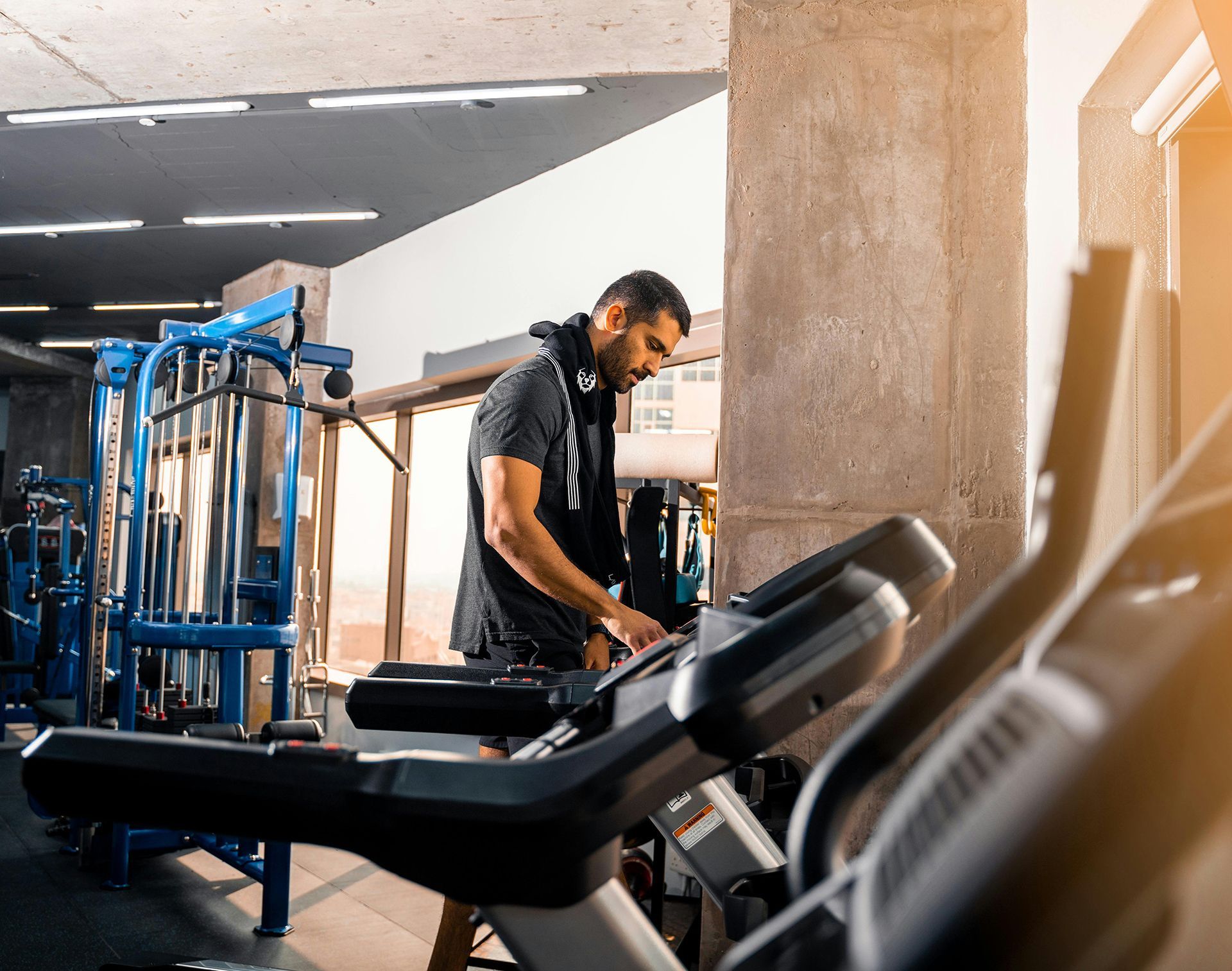 Man Trying the Treadmill