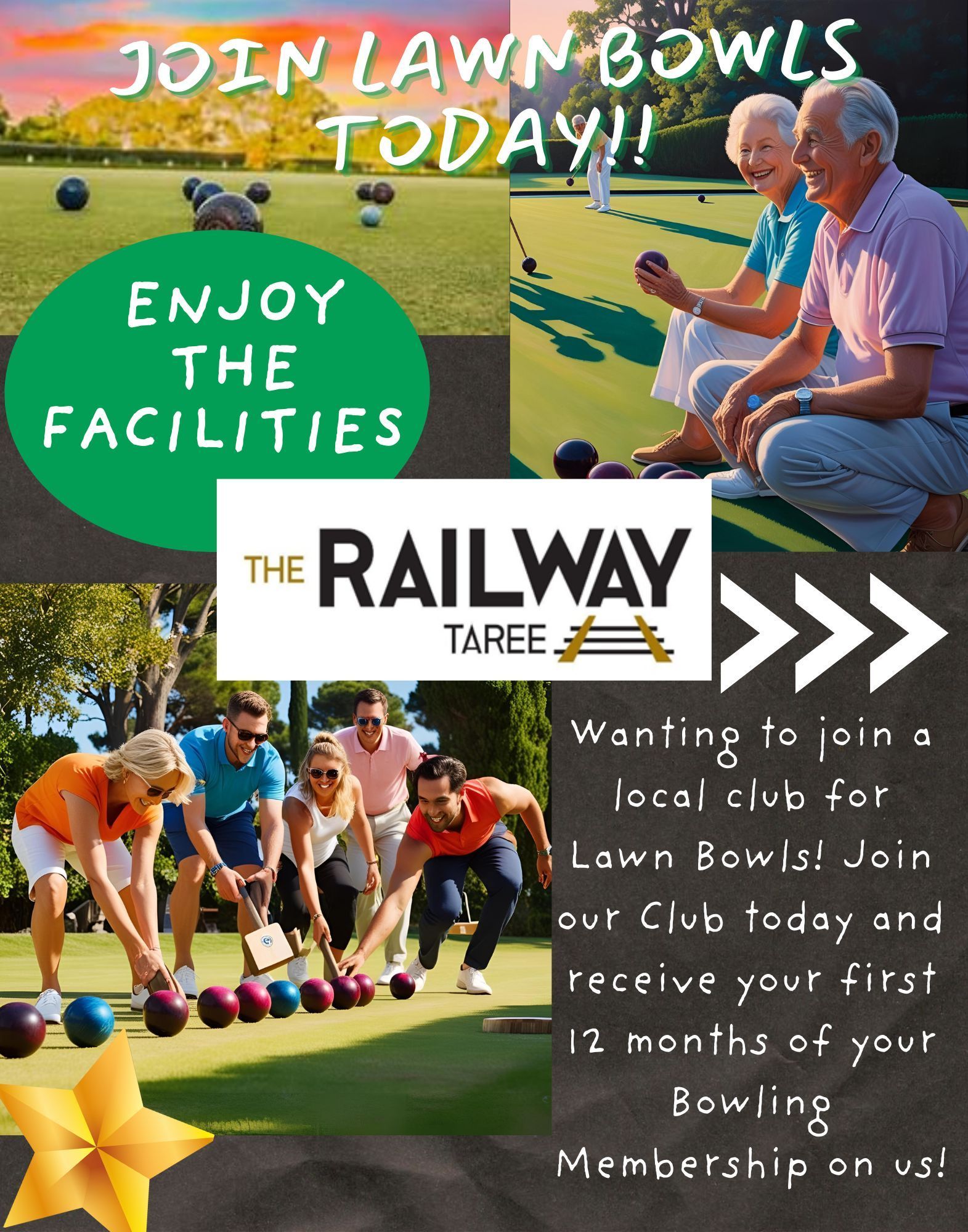 A Group Of People Are Standing Next To Each Other On A Bowling Alley — Taree Railway Bowling Club Ltd In Taree, NSW