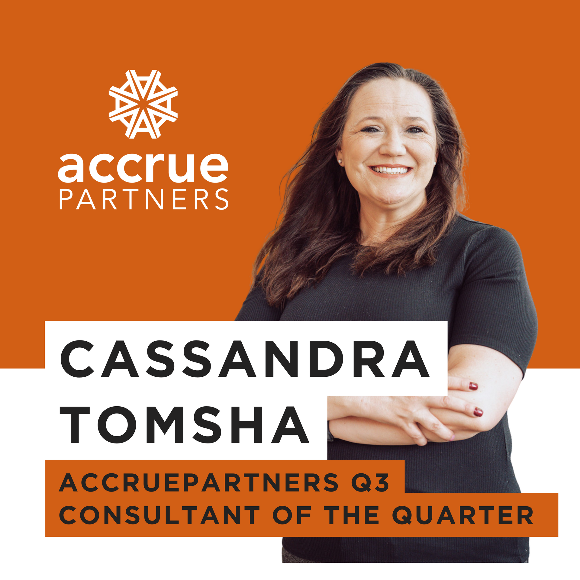 AccruePartners Q3 Consultant of the Quarter Cassandra Tomsha 